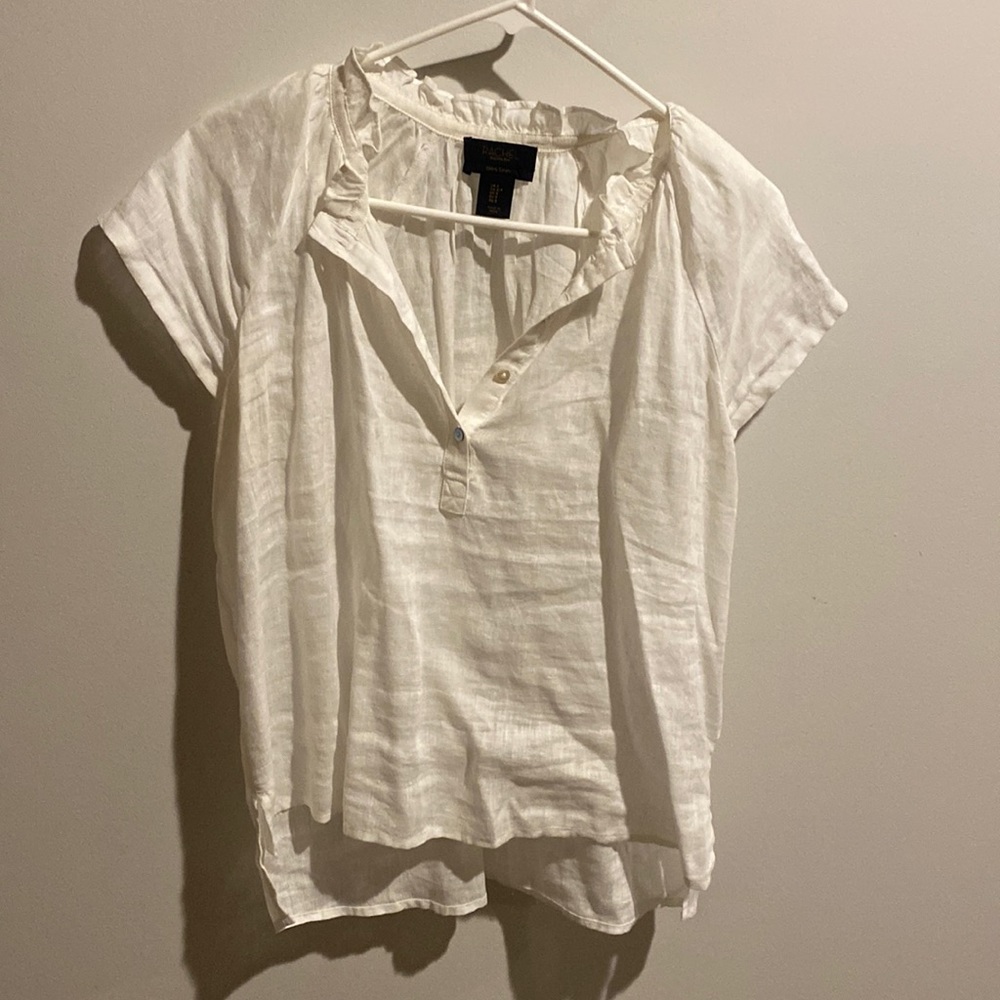 Rachel Roy white linen blouse